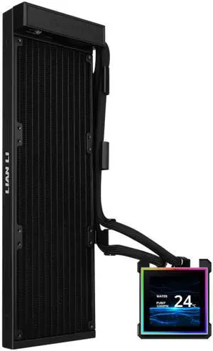 Lian Li Hydroshift II 360 Liquid CPU Cooler - 3.4" IPS LCD Square Screen - Daisy-Chain - Low-Noise - Intel LGA 1851/1700, AMD AM5/AM4 - Fits Most PC Fans - Black (HS2LCDS36NB)
