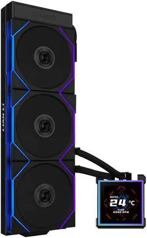 Lian Li Hydroshift II-S 360 TL ARGB Liquid CPU Cooler - 360mm AIO - 3.4" IPS LCD Square Screen - Daisy-Chain - Low-Noise - Intel LGA 1851/1700, AMD AM5/AM4 - 3X TL120 ARGB Fans - Black (HS2LCDS36TB) Lian Li Hydroshift II-S 360 TL ARGB Liquid CPU Cooler - 360mm AIO - 3.4" IPS LCD Square Screen - Daisy-Chain - Low-Noise - Intel LGA 1851/1700, AMD AM5/AM4 - 3X TL120 ARGB Fans - Black (HS2LCDS36TB)