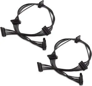 Cable Matters 2-Pack 15 Pin SATA to 4 SATA Power Splitter Cable - 18 Inches