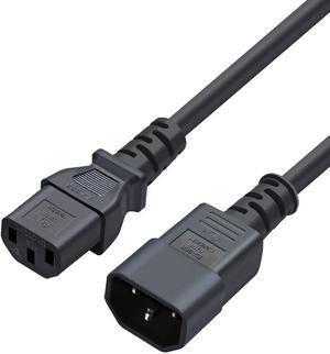 CableCreation [2-Pack] 6 Feet 18AWG C14 to C13 PDU Style Computer Power Extension Cable, 1.8M / Black