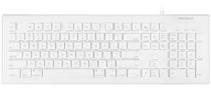 Macally Full Size USB Wired Keyboard (MKEYE) for Mac and PC (White) w/ Shortcut Hot Keys