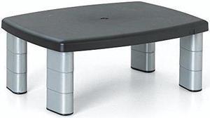 3M Adjustable Monitor Stand, Three Leg Segments Simply Adjust Height From 1" to 5 7/8", Sturdy Platform Holds Up to 80 lbs, 11-inch Space Between Columns for Storage, Silver/Black (MS80B)