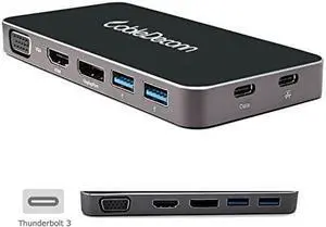 USB-C to Hub,CableDeconn 8 in 1 Digital Multi-port USB-C to HDMI/VGA/Displayport Output USB-C PD PC 2 USB 3.0 Ports Cable Adapter for 2017 Macbook Pro