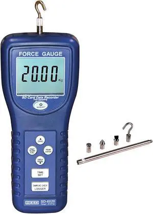 REED Instruments SD-6020 Data Logging Force Gauge, 44 lbs (20 kg)