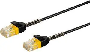 Monoprice Cat6 Ethernet Network Patch Cable - 1 Feet - Black | Reinforced, Snagless RJ45 Stranded 550MHz UTP Pure Bare Copper Wire 30AWG - SlimRun Series Monoprice Cat6 Ethernet Network Patch Cable - 1 Feet - Black | Reinforced, Snagless RJ45 Stranded 550MHz UTP Pure Bare Copper Wire 30AWG - SlimRun Series