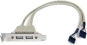 2 Port USB A Female Low Profile Slot Plate Adapter