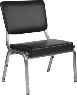 HERCULES Series 1500 lb. Rated Black Antimicrobial Vinyl Bariatric Medical Reception Chair with 3/4 Panel Back