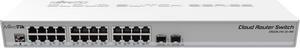 Mikrotik CRS326-24G-2S+RM Cloud Router Switch 326-24G-2S+RM 24 Gigabit port switch with 2 x SFP+ cages in 1U rackmount case, Dual boot (RouterOS or SwitchOS)