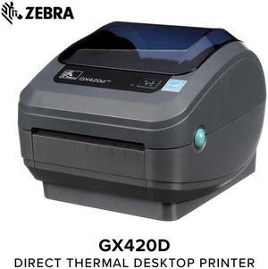 Zebra - GX420d Direct Thermal Desktop Printer for Labels, Receipts, Barcodes, Tags, and Wrist Bands - Print Width of 4 in - USB, Serial, and Parallel Port Connectivity (Renewed)