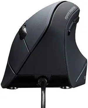 SANWA Wired Ergonomic Mouse, Optical Vertical Computer Mice, Reduce Wrist Strain, (1000/1600 Adjustable DPI, 6 Buttons) Compatible with MacBook, Laptop, Desktop, Windows, Mac OS for Office & Gaming