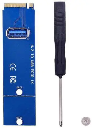 Anxus NGFF M2 M.2 to USB 3.0 PCI-E Riser Card Adapter,PCI Express PCI-E X16 Slot Transfer Card Mining Pcie Riser Card VGA Extension Cable Male to Female Multiplier for BTC Miner Mining