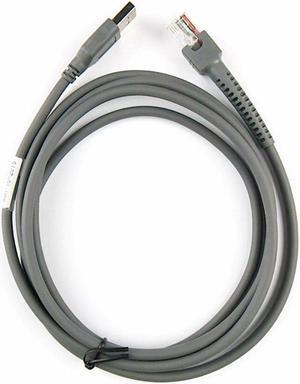 2pcs LS2208 USB Cable,7Feet(2mtr),Dura-Gray, For Barcode Scanner Ls2208ap Ls1203 Ls4208 Ls4278 Ds6707 Ds6708, Need finish setting to Replace PS/2 RS232 cable