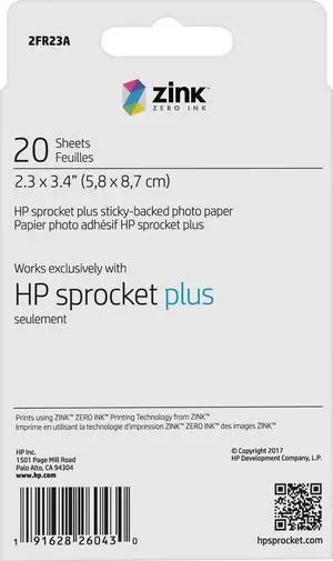 SPROCKET PLUS PHOTO PAPER 20SH