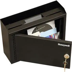 Honeywell - 0.06 Cu. Ft. Fire- and Water-Resistant Safe with Key Lock - Black