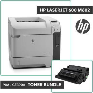 HP LaserJet 600 M602  Printer Toner Bundle W/ HP OEM 90A CE390A