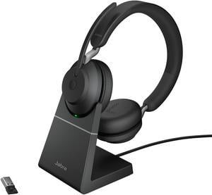 Jabra Evolve2 65 USB-A UC Stereo with Charging Stand - Black Wireless Headset / Music Headphones