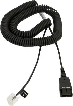 Jabra Quick Disconnect (QD) to Modular (RJ) Coiled Bottom Cord, 2 Meter 8800-01-94 Jabra Quick Disconnect (QD) to Modular (RJ) Coiled Bottom Cord, 2 Meter 8800-01-94