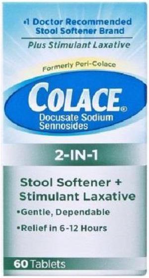 Colace 2-in-1 Stool Softener/Laxative Tablets, 60ct