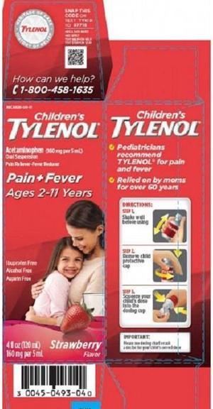 Tylenol Childrens Pain  Fever Strawberry 4oz