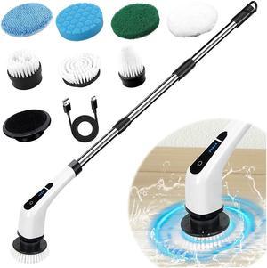 Electric Brush Spin Scrubber Cordless Rechargeable Handheld Power Cleaning with 7 Replaceable Brush Heads - axGear