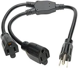 Tripp Lite Power Extension Cord Y Splitter Cable 13A, 16AWG (NEMA 5-15P to 2x NEMA 5-15R) 18-in.(P024-18N-13A-2R) Tripp Lite Power Extension Cord Y Splitter Cable 13A, 16AWG (NEMA 5-15P to 2x NEMA 5-15R) 18-in.(P024-18N-13A-2R)