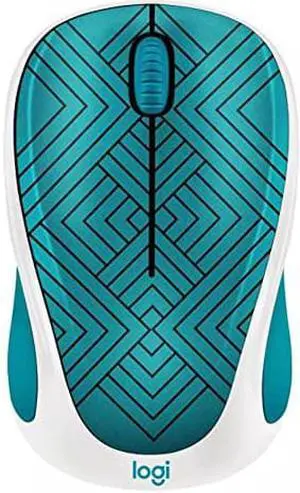 Logitech M317c (Collection) Wireless Optical Mouse-Color: Teal Maze