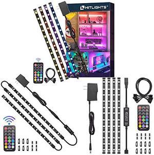 HitLights Pre-Cut LED Strip Lights, 12Inch Per LED Light Strip Flexible  Color Changing 5050 LED Accent Kit with RF Remote, Power Supply, and
