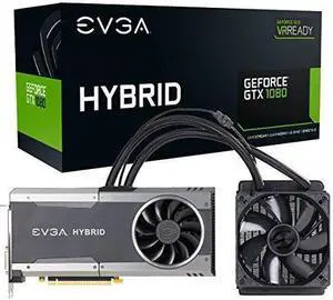 EVGA GeForce GTX 1080 FTW HYBRID GAMING, 8GB GDDR5X, RGB LED, All-In-One Watercooling with 10CM FAN, 10 Power Phases, Double BIOS, DX12 OSD Support (PXOC) 08G-P4-6288-KR