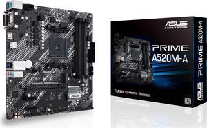 ASUS PRIME A520M-A - Motherboard - micro ATX - Socket AM4 - AMD A520 - USB 3.2 Gen 1 - Gigabit LAN - onboard graphics (C