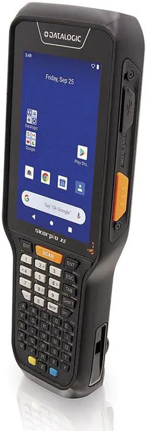 SKORPIO X5 HAND HELD 80211 ABGNAC 43 DISPLAY BT V5 3GB RAM32GB FLASH 28KEY NUMERIC 1D IMAGER W GREEN SPOT ANDROID 10