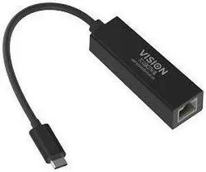 VISION Professional installation-grade USB-C to RJ45 Gigabit Ethernet network adapter - LIFETIME WARRANTY - 10/100/1000