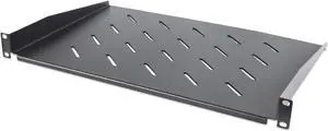 Intellinet 19" Cantilever Shelf, 1U, 300 mm (11.8 in.) Shelf Depth, Vented, Black