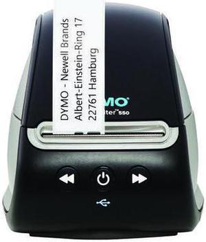 Dymo LabelWriter 550. Direct thermal label printer. 300dpi. 62 labels per minute. Barcode printing. MacOS and Windows