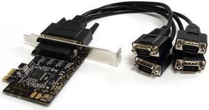 StarTech.com 4 Port PCI Express RS232 Serial Adapter Card - Single-Lane PCI Express - Breakout Cable - RS232 Extension -