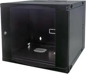 Intellinet 19" Double Section Wallmount Cabinet , 9U, 600 mm (23.6 in.) Depth, Flat Pack, Black