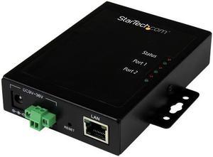 StarTech NETRS2322P 2 Port Serial-to-IP Ethernet Device Server - RS232 - Metal and Mountable - Serial Device Server - RS232 Serial-Over-IP