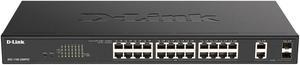 D-Link DGS 1100-26MPV2 - Switch - smart - 24 x 10/100/1000 (PoE+) + 2 x combo Gigabit SFP - rack-mountable - PoE+ (370 W