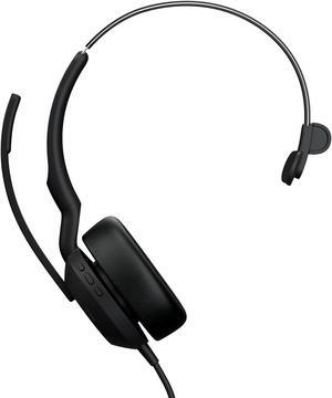 Jabra Evolve2 50 MS Mono - Headset - on-ear - Bluetooth - wired - active noise cancelling - USB-C - black - Zoom Certifi