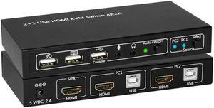 HDMI & USB KVM Switch 2 ports