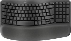 Logitech Ergo Series Wave Keys for Business - Keyboard - wireless - 2.4 GHz, Bluetooth 5.1 LE - QWERTY - UK - graphite