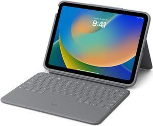 Logitech Rugged Folio - Keyboard and folio case - Apple Smart connector - QWERTY - UK - graphite - for Apple 10.2-inch i