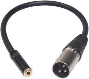 0.3M Wire 3 Pin Xlr Male to 3.5Mm Female Audio Connector Stereo Microphone Adapter (1pcs)