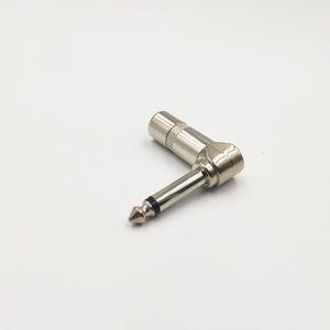 1pcs 6.35 Mono Sophomore Core Jack 6.35mm Amplifier Plug 6.5 90 Degrees Audio Connector TRS Plugs