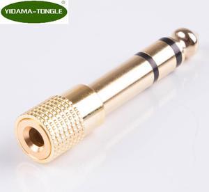 5 pcs 3 Poles TRS 6.5 mm Plug Male to 3.5 mm Socket Female Stereo Audio Adapter Jack Converter Gold plate for Microphones