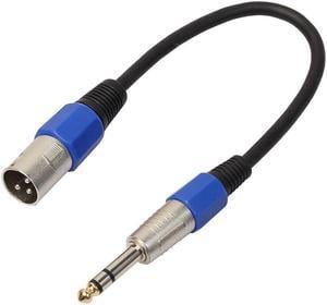 Male XLR to 6.35mm Stereo Jack Cable 0.3m/0.5m/1m XLR Audio Cable Active Powered Speaker cable Lead TRS Balanced Audio Cable (1pcs)