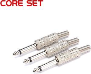 10pcs/lot 6.35mm Silver Mono Audio Connector Male Plug Amplifier Microphone Plug 6.35mm TRS Plug Welding