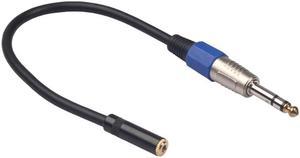 0.3m 1ft 6.35mm 1/4inch TRS Male to 3.5mm Female 1/8inch Stereo Audio Adapter Cable (1pcs)