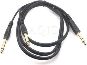 6.35mm 1/4 Inch Male TRS Stereo to Dual 6.35mm 1/4" Male Mono Y Splitter Audio Cable,Insert Cable TRS 1/4" to 2 x 6.35 TS 1/4" (1pcs)