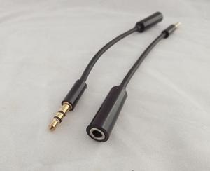 1pc 3.5mm 1/8" TRS Stereo Male Plug To Female Jack M/F Adapter Short Audio Cable 14cm