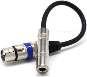 Top Deals 6.35mm 1/4 Inch TRS to XLR Male to Female Cable 3 Pin Female Plug Stereo Microphone Cable Audio Cord (1pcs)